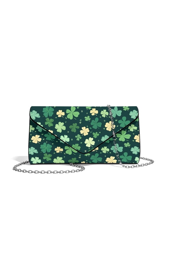 FOR U DESIGNS Shamrock Green Clutch Purses for Women Wedding Purses Multifunctional Evening Bag St. Patrick's Day Gift for Formal Wedding Party Cocktail Prom