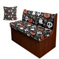 thumbnail image 1 of FOR U DESIGNS Skull Pumpkin Spider Web Pattern 3 Pcs RV Dinette Cushion Covers Anti-Slip Camper Cushion Slipcover with Pillow Cover RV Couch Cover Halloween Decoration for Travel Trailer Couch, 1 of 8