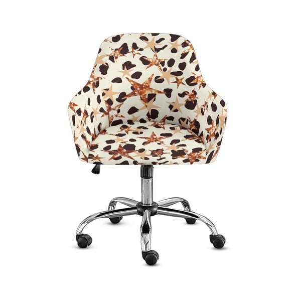 FOR U DESIGNS Star Cow Pattern Dining Chair Slipcovers Stretch Leisure Arm Chair Protector Wear-Resistan Bar Stool Covers with Armrest, Home Decor Accessories