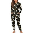 thumbnail image 1 of FOR U DESIGNS Star Moon Cow Womens Pajama Bottoms with Pockets and Drawstring 2 Pack Size S Nightwear Long Sleeve Crew Neck Tops and Pants for Women Jogger Winter, 1 of 6