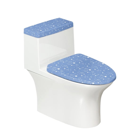 FOR U DESIGNS Star Pattern Toilet Lid Cover Set of 2, Comfortable Bathroom Toilet Protector, Machine Washable Seat Covers Fits Most Size Toilet Lids, Gifts for Family