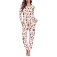 thumbnail image 1 of FOR U DESIGNS Strawberry Koala Pajama Set for Women with Pockets 2PCS Size L Small Night Wear for Women Sleepwear Sets Crew Neck Tops for Womens Lounge Set, 1 of 6