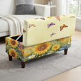 thumbnail image 1 of FOR U DESIGNS Sunflower Daisy Butterfly Print Ottoman Cover for Flip-Top Storage Bench, Washable Footstool Slipcover with Elastic Bottom, Stretch Non-Slip Stool Protector for Living Room, 1 of 7