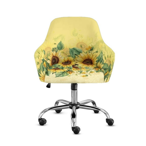 FOR U DESIGNS Sunflower Leaf Print Dining Chair Slipcovers Waterproof Chair Seat Slipcovers Bar Stool Covers with Armrest, Sofa Chairs Cover Pads Furniture Protector