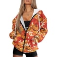 thumbnail image 1 of FOR U DESIGNS Thanksgiving Oversized Zip Up Hoodie for Womens Long Cardigan Comfortable Hooded Size XS Ladies Zipper Maple Leaf Hoodies with Pockets and Drawstring Fall, 1 of 7