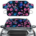 thumbnail image 1 of FOR U DESIGNS Turtle Hibiscus Print Windshield Snow Cover for Cars, Auto Windscreen Covers Car Winter Ice Sunshade Protector Includes Anti-Theft Straps Fits Most Trucks, Vans, SUVs, 1 of 6