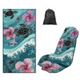 thumbnail image 1 of FOR U DESIGNS Turtle Hibiscus Sea Wave Print Automotive Seat Covers Multifunctional Car Towels, Yoga Mat Towel, Washable Universal Fit Seat Protector for Front Seats, 1 of 7