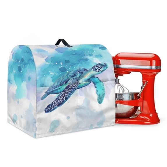 FOR U DESIGNS Turtle Stand Mixer Cover compatible with Kitchen Aid Mixer Portable Mixer Dust Covers Multi Pockets Compatible with Kitchen Aid 6-8 Quart Bowl Lift - L