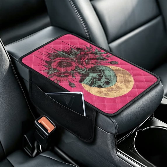 Universal Designs Technology FOR U DESIGNS Universal Car Armrest Cover Soft Center Console Pad Pink ...
