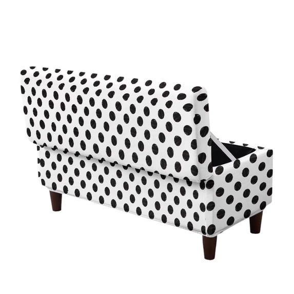 FOR U DESIGNS White Dot Print Stretch Ottoman Cover for Flip-Top Storage Stool, Washable Footstool Slipcover with Elastic Bottom, Soft Stretch Stool Protector Non-Slip Furniture Slipcover for Bedroom