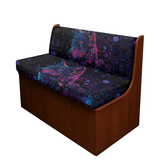 FOR U DESIGNS Wolf Cyberpunk Pattern 2 Pcs RV Dinette Cushion Covers Replacement RV Dinette Booth Seats Cover Elastic Sofa Chair Cover Furniture Protector for RV Camper Car Bench