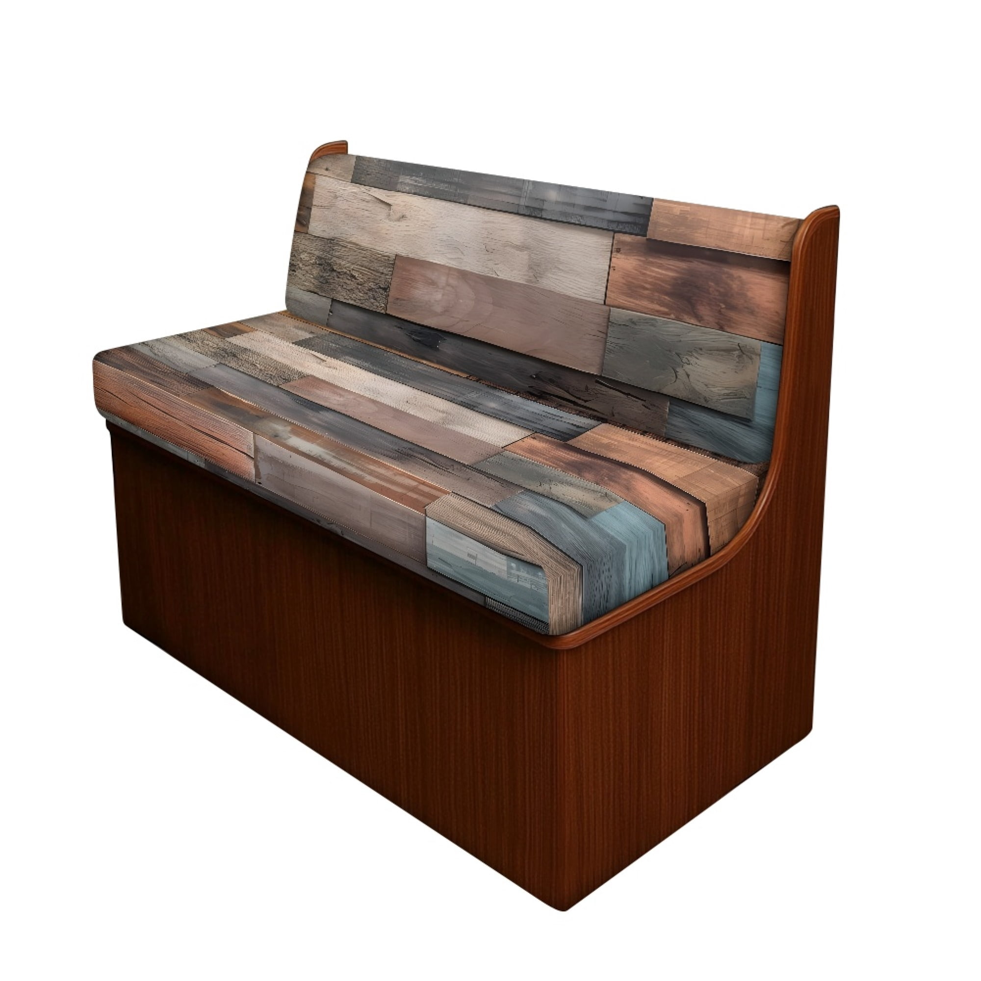FOR U DESIGNS Wood Pattern 2 Pcs RV Dinette Cushion Covers Anti-Slip Camper Cushion Slipcover Stretch 2 Seat Sofa Chair Cover 1 Backrest Covers and 1 Bench Covers