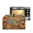 thumbnail image 1 of FOR U DESIGNS Wood-carved Hummingbird Hibiscus Pattern Microwave Oven Dust Cover Stain Resistant Shield For Countertop Appliances Washable Machine Protector Decorative with Top Handle-S, 1 of 8