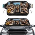 thumbnail image 1 of FOR U DESIGNS Yorkshire Terrier Pattern Car Windshield Cover for Ice and Snow Waterproof Auto Windshield Snow Cover Winter Frost Hail Protector for Truck SUV Van (55.9 x 37.7 inches), 1 of 6