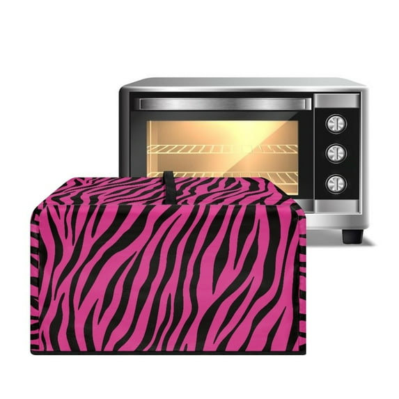 FOR U DESIGNS Zebra Pink Pattern Microwave Oven Cover Foldable Small Appliance Covers Dustproof Shield For Countertop Appliances Home Decoration Accessories-S