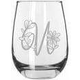 thumbnail image 1 of U Daishy Daisy Monogram Etched 15.25oz Libbey Stemless Wine Glass, 1 of 1