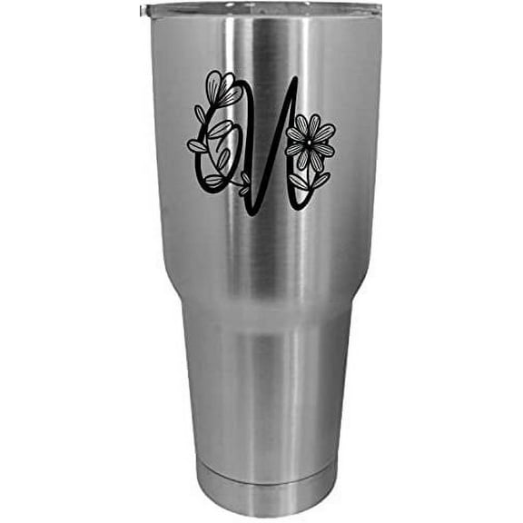 U Daishy Daisy Monogram Etched 30oz Stainless Steel Tumbler