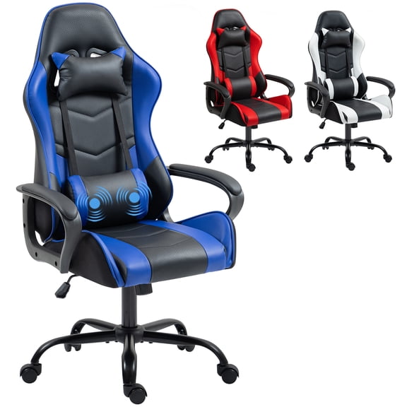 U-HOMY Ergonomic Gaming Chair with Massage Lumbar Support, Rocking High Back, 360° Swivel and Height Adjustable