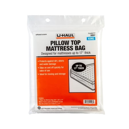 U-Haul King Pillow Top Mattress Bag (Fits Mattresses up to 17" Thick) - 78" x 103" x 17"