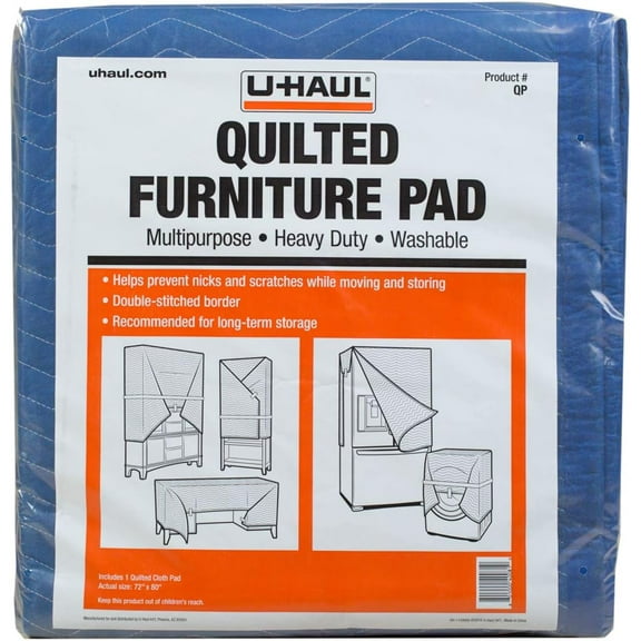 U-Haul Quilted Furniture Pad - Protect Furniture from Scratches, Nicks, and Damage While Moving and Storing - 72" x 80"