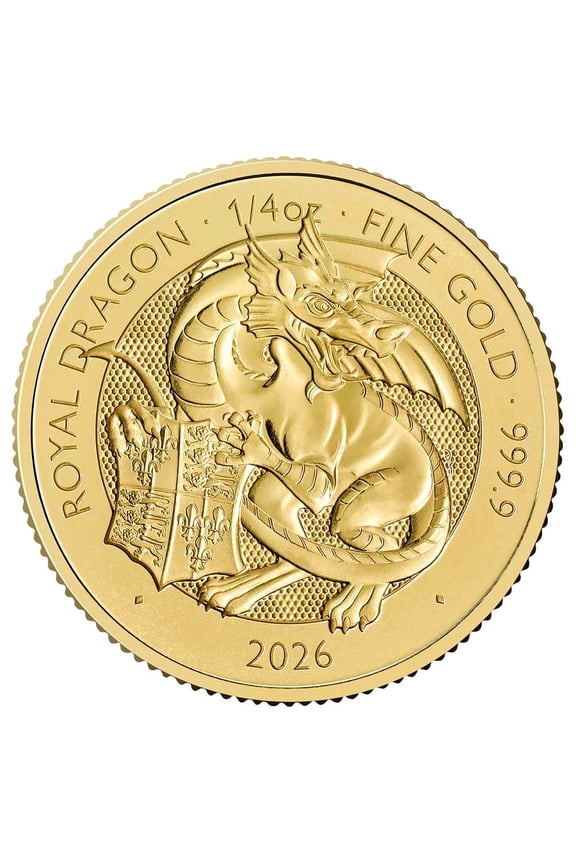 U.K. 2026 25 1/4-oz Gold Tudor Beast Royal Dragon GEM BU