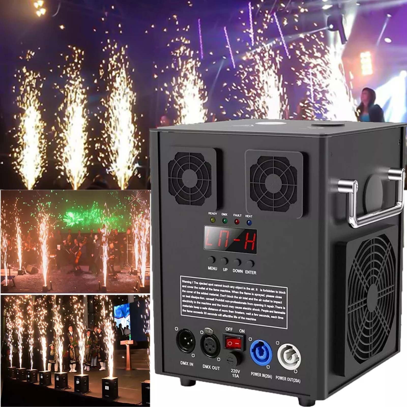 U`KING 700W Cold Spark Machine DMX512  Stage Effect for Wedding DJ Party Disco, Black