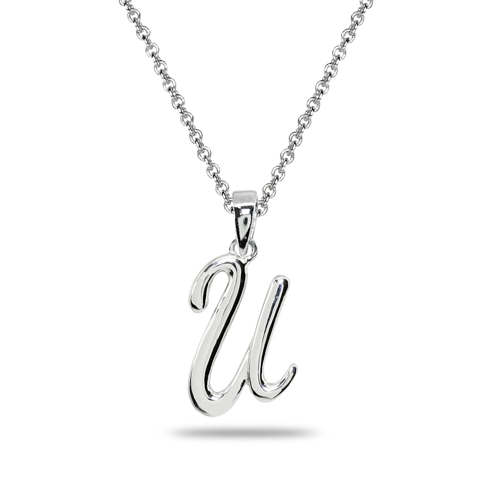 U Letter Initial Alphabet Name Personalized 925 Sterling Silver