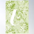 thumbnail image 1 of U Letter, Vintage Alphabet - Botanical Monogram - Pastel Green Poster Wall Art, Modern Wall Decor For Living Room Bedroom, 24x36 UNFRAMED, 1 of 3