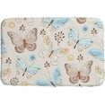 thumbnail image 1 of U Life Vintage Butterfly Floral Flowers Country Garden Doormat Area Rug Runner Floor Mat Carpet Cover Pad for Entrance Way Doorway Dining Living Room Bedroom Office 63x48 inch or 5x4 Feet, 1 of 4