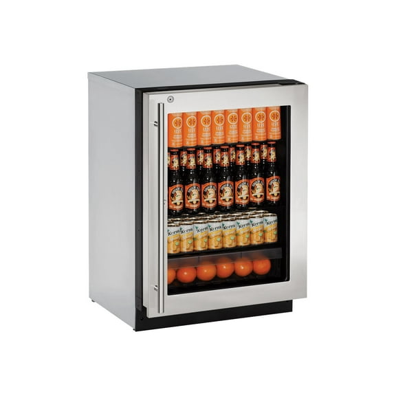 U-Line 2000 Series U-2224RGLS-00B - Refrigerator - built-in - niche - width: 23.8 in - depth: 24 in - height: 33.9 in - 4.9 cu. ft - stainless steel