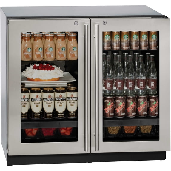 U-Line U-3036Rr-13B 36" Wide 6.9 Cu. Ft. Compact Refrigerator - Stainless Steel Glass