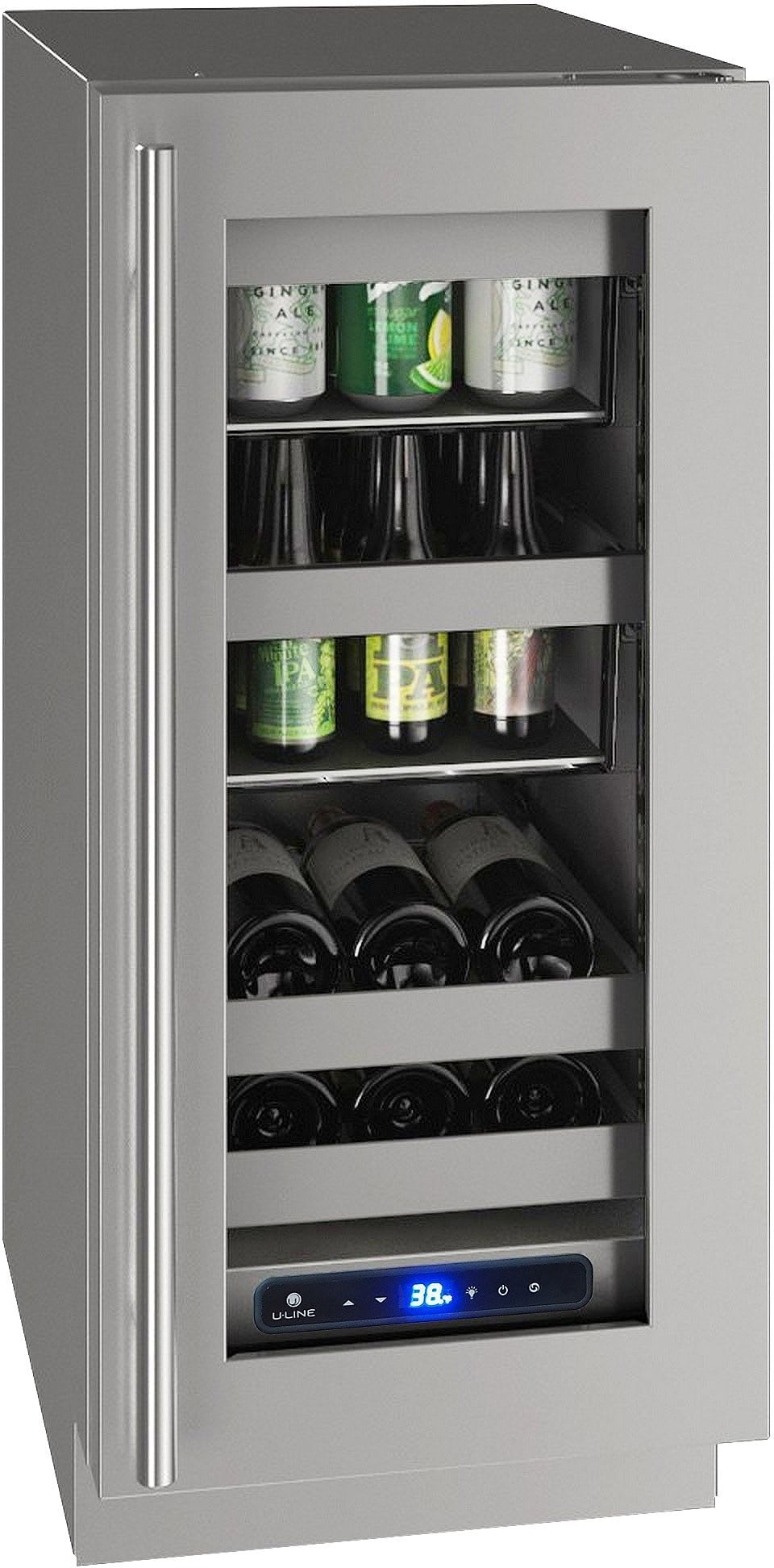 U-Line Uhbv515-01A 15" Wide 8 Wine Bottle And 54 Can Capacity Built-In Or Free Standing