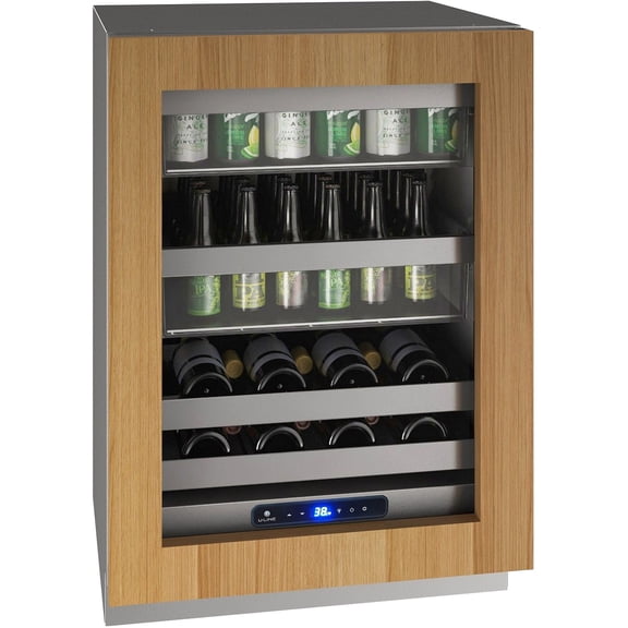 U-Line Uhbv524-01A 24" Wide 14 Wine Bottle And 111 Can Capacity Built-In Or Free Standing