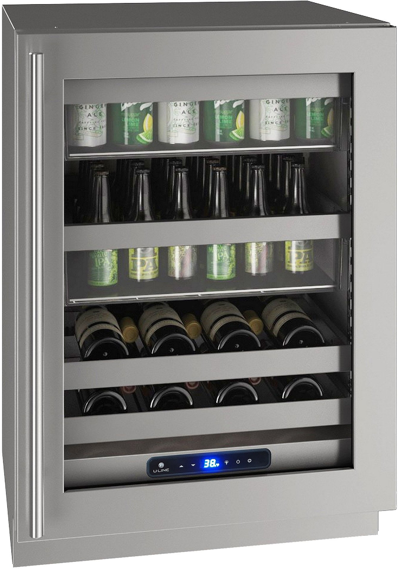 U-Line Uhbv524-41A 24" Wide 14 Wine Bottle And 111 Can Capacity Built-In Or Free Standing