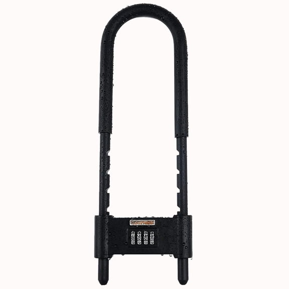 U Lock-Bicycle Combination U-Lock - Four Position Combination Padlock - Long Shackle Padlock - with Adjustable Shackle - Suitable for Bicycles, Electric Bikes, Mountain Bikes, Glass Doors