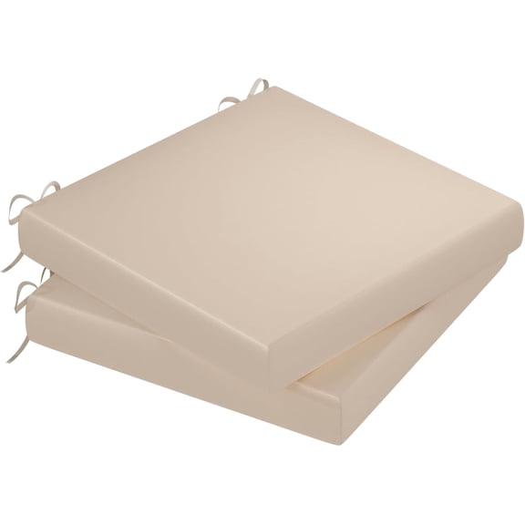 U-MAX 19" x19" Outdoor Chair Cushions Set of 2, Waterproof Patio Chair Outdoor Seat Cushions w/ Hidden Zipper & Adjustable Straps for Patio Furniture in Beige