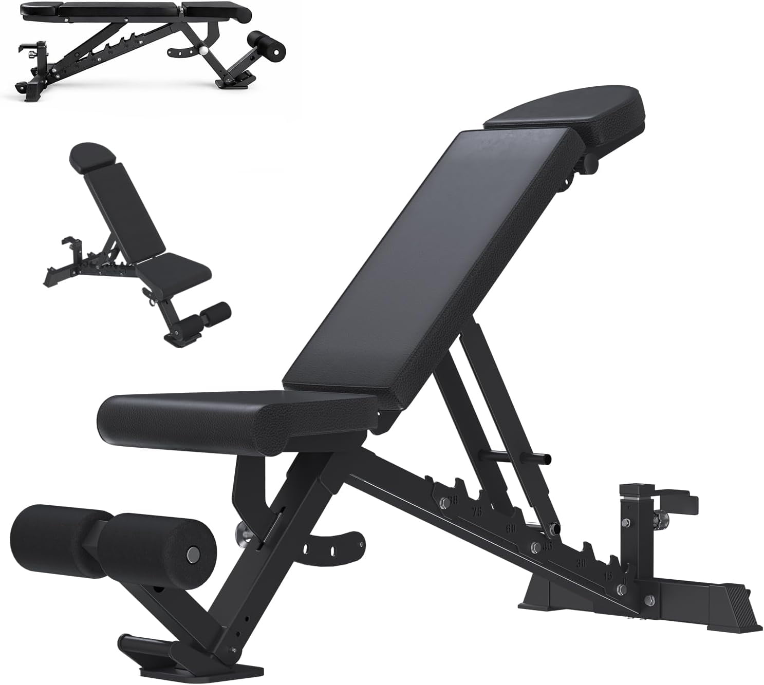U-MAX Adjustable Weight Bench for Home Gym, 1300 lbs Capacity – Incline, Decline & Flat Positions, Foldable Exercise Bench with Wheels for Easy Mobility – Bench Press & Strength Training