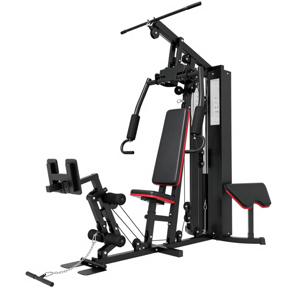 U-MAX All-in-One Home Gym with Leg Press & 152 lbs Weight Stack, Compact Full Body Strength Trainer for Apartment & Garage