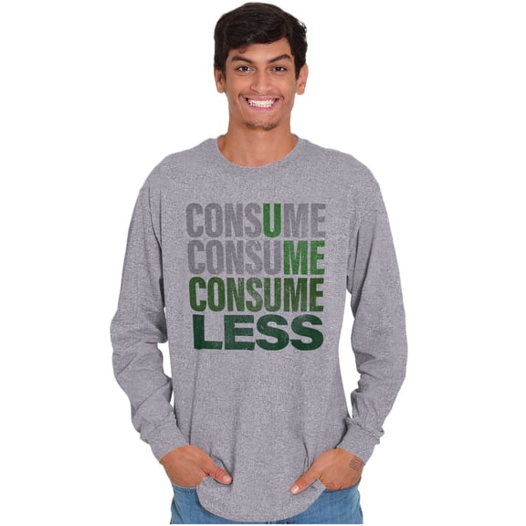 U Me Consume Less Waste Earth Day Plus Size Long Sleeve Graphic Tee Shirt Brisco Brands 3X