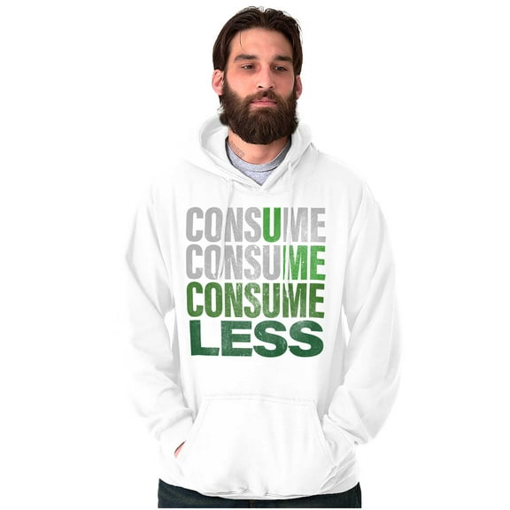 U Me Consume Less Waste Earth Day Unisex Plus Fleece Graphic Hoodie Brisco Brands 3X