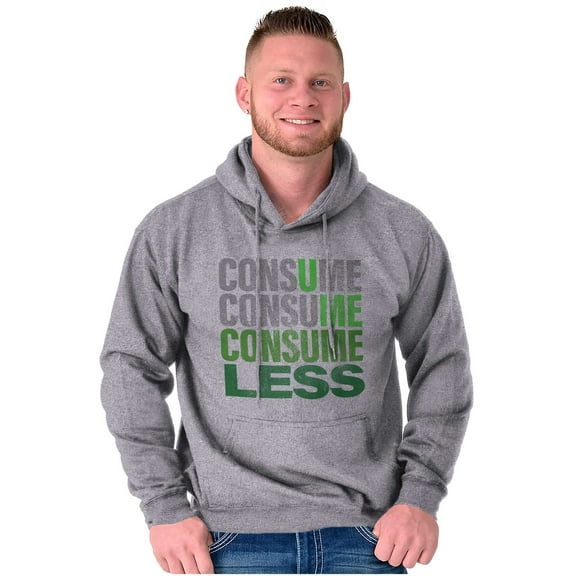 U Me Consume Less Waste Earth Day Unisex Plus Fleece Graphic Hoodie Brisco Brands 5X