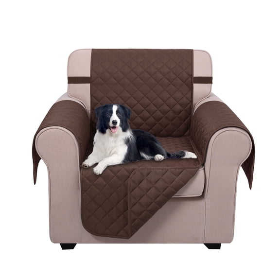 U-NICE HOME Reversible Chair Cover Washable, Water Repellent, Elastic Straps, Chocolate