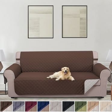 U-NICE HOME Reversible Sofa Cover Couch Cover Water Resistant Furniture Protector for Dogs, Sofa Size, Chocolate/Beige