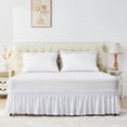 thumbnail image 1 of U-NICE HOME Full/Full XL  14" Drop Wrap Around Bed Skirt - Elastic Pleated Wrinkle Resistant, White, 1 of 6