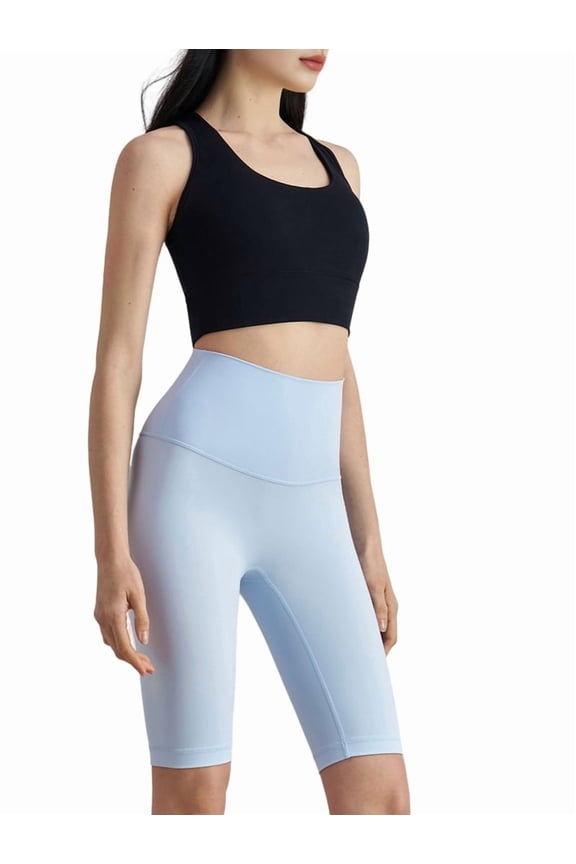 U Neck Sports Bra Womens Longline Medium Impact Workout Crop Tank Tops Wirefree Yoga Bra Gym