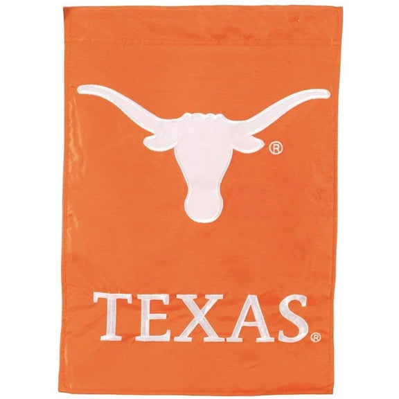 Texas Longhorns Garden Flag 2 Sided Applique Logo Orange