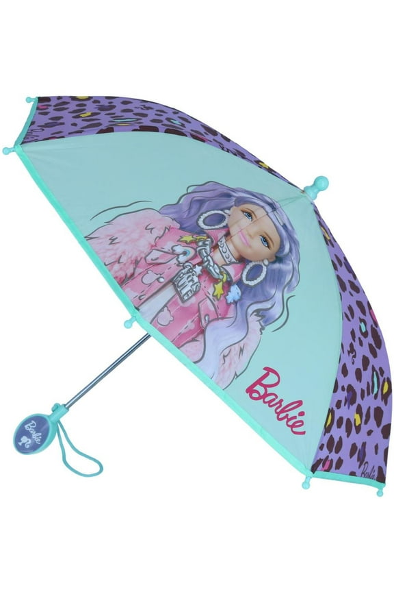 U.P.D., INC Girl's Mattel Barbie and Leopard Print Stick Umbrella