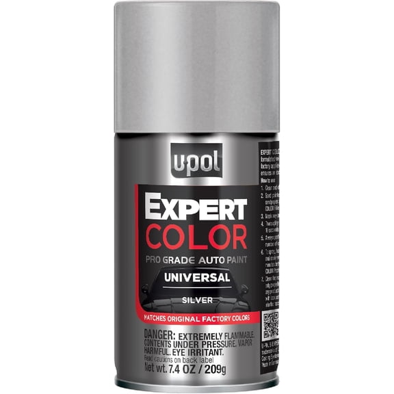 U-POL Expert Color Universal, Automotive Spray Paint, Professional Grade, Long-Lasting, Easy-To-Use, Silver