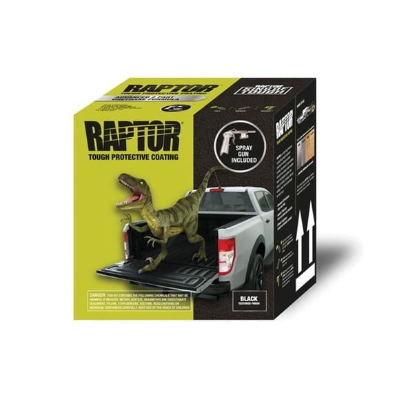 U-POL Products 1 US Gallon 2.6 VOC Raptor Liner Kit with Gun, Black
