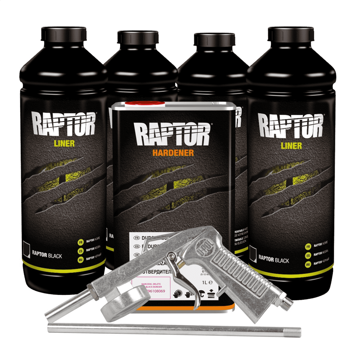 U Pol Products 0820VG Low VOC Raptor Kit, 1 gal, Black, 125 sq-ft Coverage